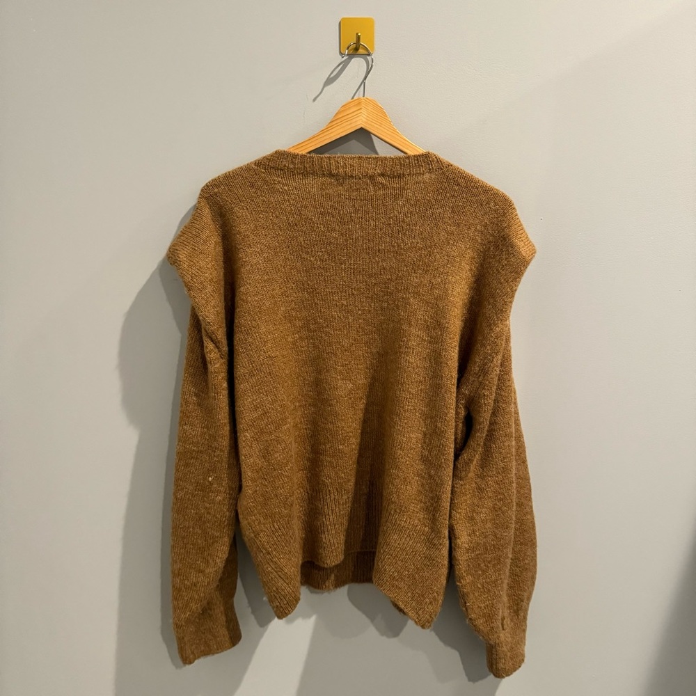 NEW Mango Knitted Sweater with Should Pads in Brown, Size S - Picture 9 of 11